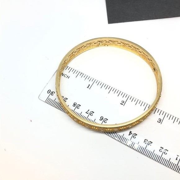 Sterling Silver Gold Clad 8.5mm 7" Bangle Bracelet - Picture 5 of 7